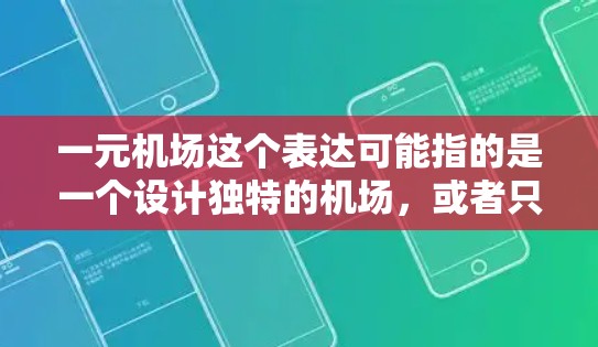 一元机场这个表达可能指的是一个设计独特的机场，或者只是一个非常吸引人的入口。实际上，大多数机场都有多个入口和出口，但有些人可能会有特别的设计，让游客或商务人士觉得特别吸引人